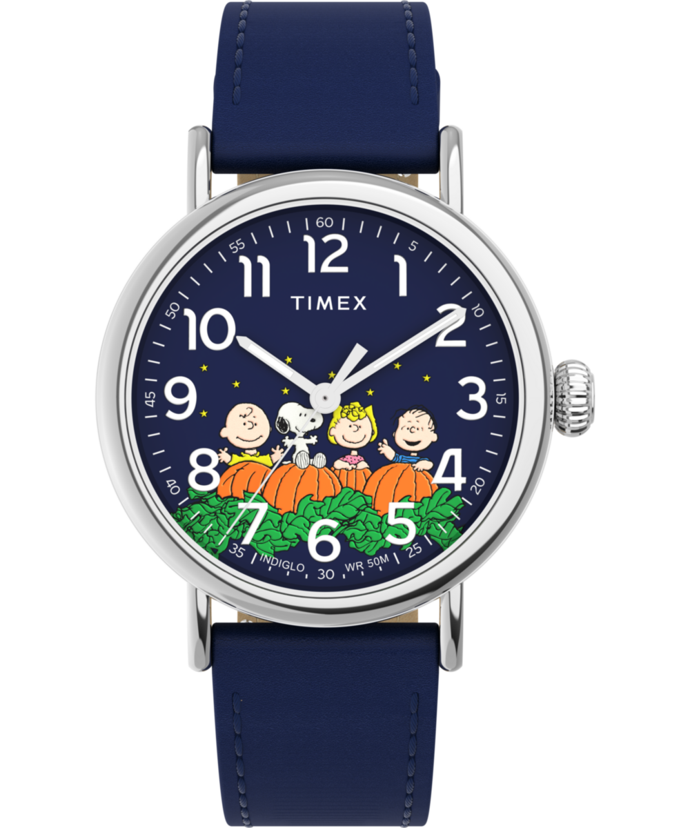 Peanuts® x Timex Standard Pumpkin Patch 40mm Leather Strap Watch