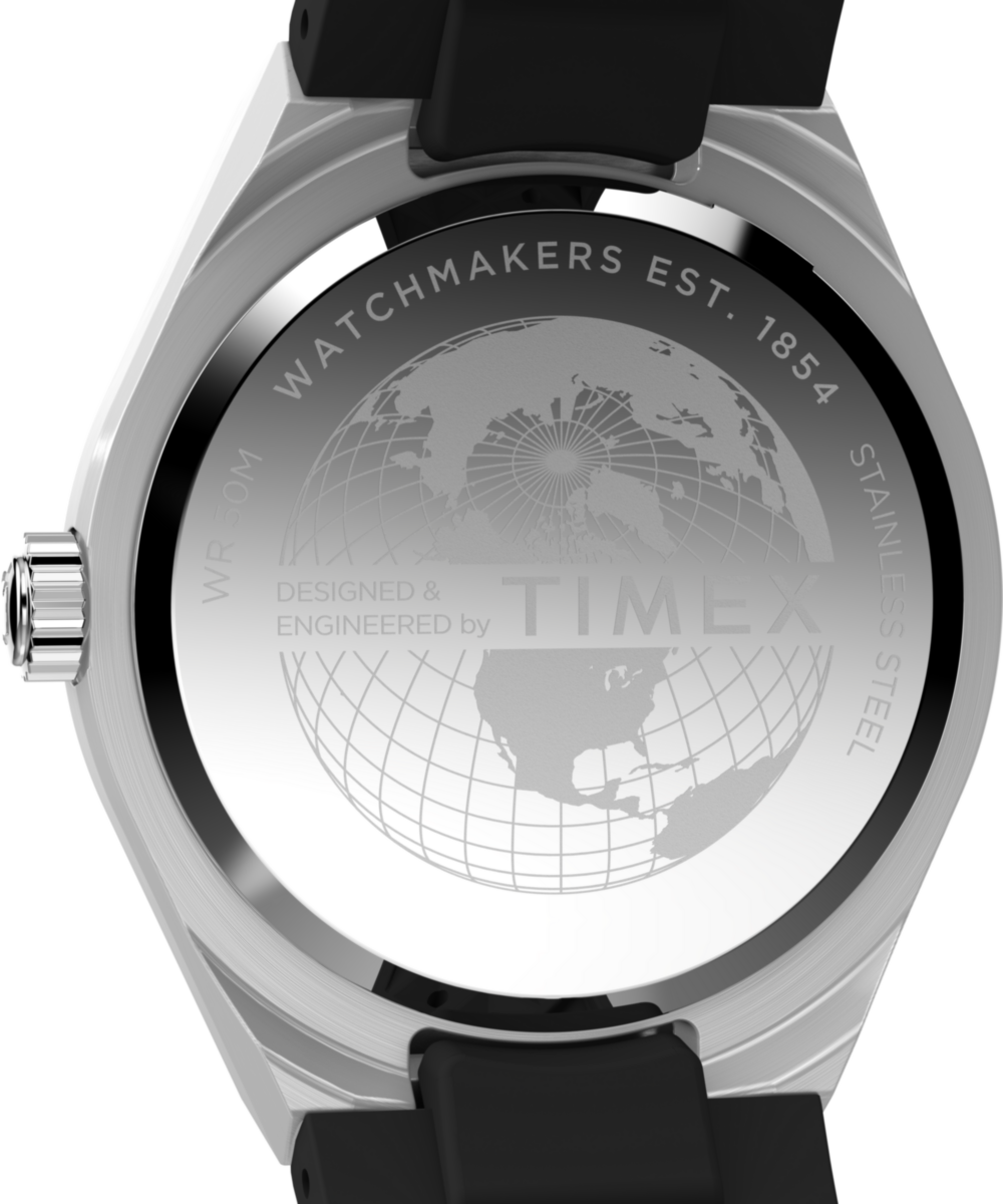 Q Timex® Continental GMT 39mm Synthetic Rubber Strap Watch