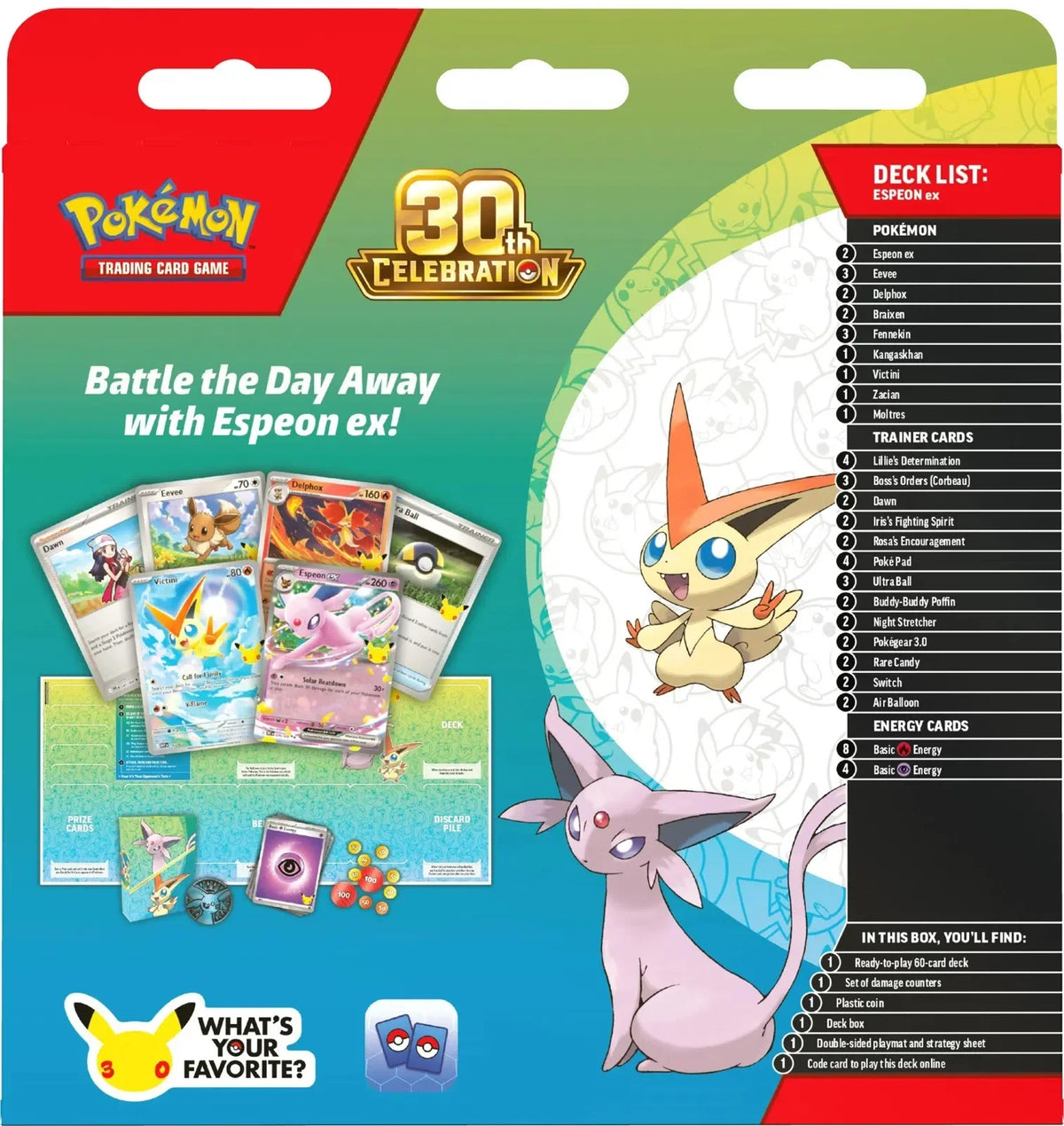 🔥2026 Christmas Gift🎄: 30th Celebration Battle Deck (Espeon ex) (Pre-Order)