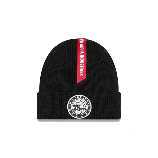 Alpha Industries x Philadelphia 76ers Black Cuff Knit Hat