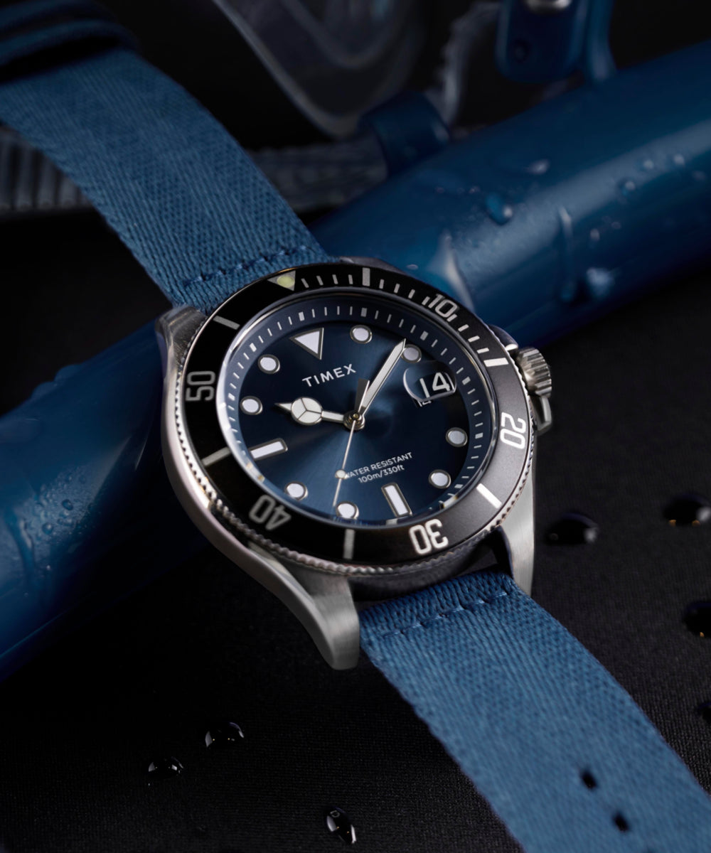 Harborside Coast 44mm Recycled Fabric Strap Watch 