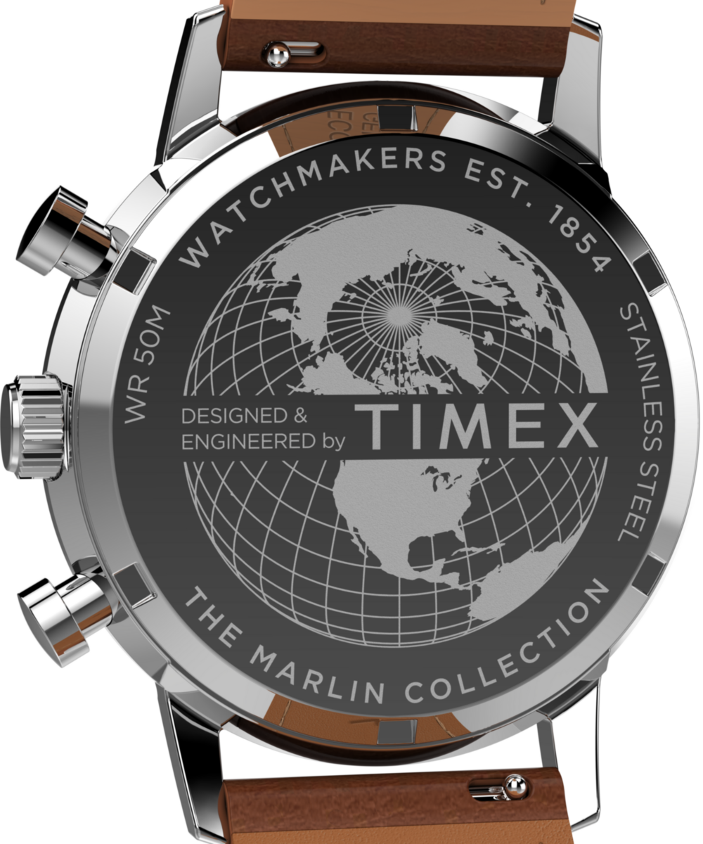 Marlin® Chronograph Tachymeter 40mm Leather Strap Watch